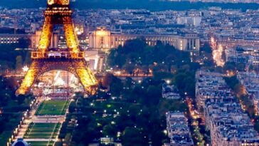 View of Paris by night