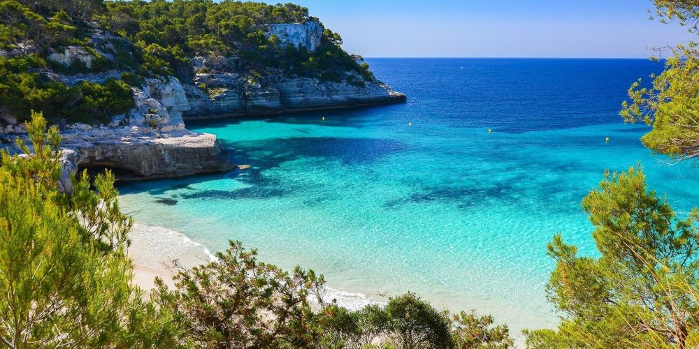 Beautiful view of a beach in Menorca, Balearic islands