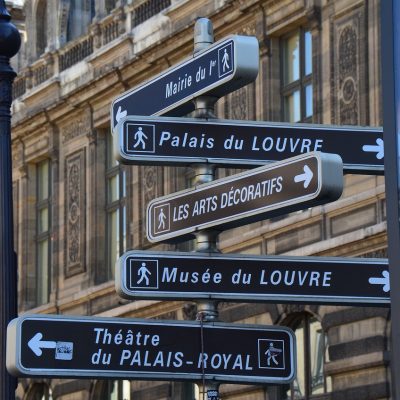paris, street signs, louvre palace